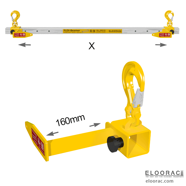 Krantraverse-verstellbar-160mm-Traegerbreite-Hebetechnik-Palettenheber-Baustelle