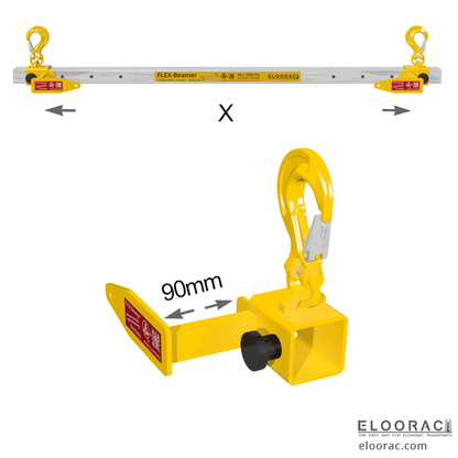Paletten-heber-Kran-90mm-Traeger-schmal-Hebezeug-Lastaufnahmemittel-Hebetechnik