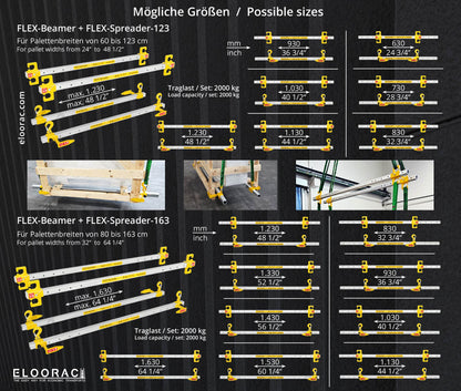 FLEX-Spreader/1 Set -Spreiztraverse für Palettenheber