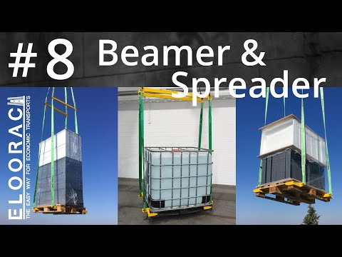 Das Video über den Beamer und Spreader von Eloorac. Das Hebewerkzeug zeigt im Video die Handhabung und anschließend die Benutzung des Palettenhebesystems. 